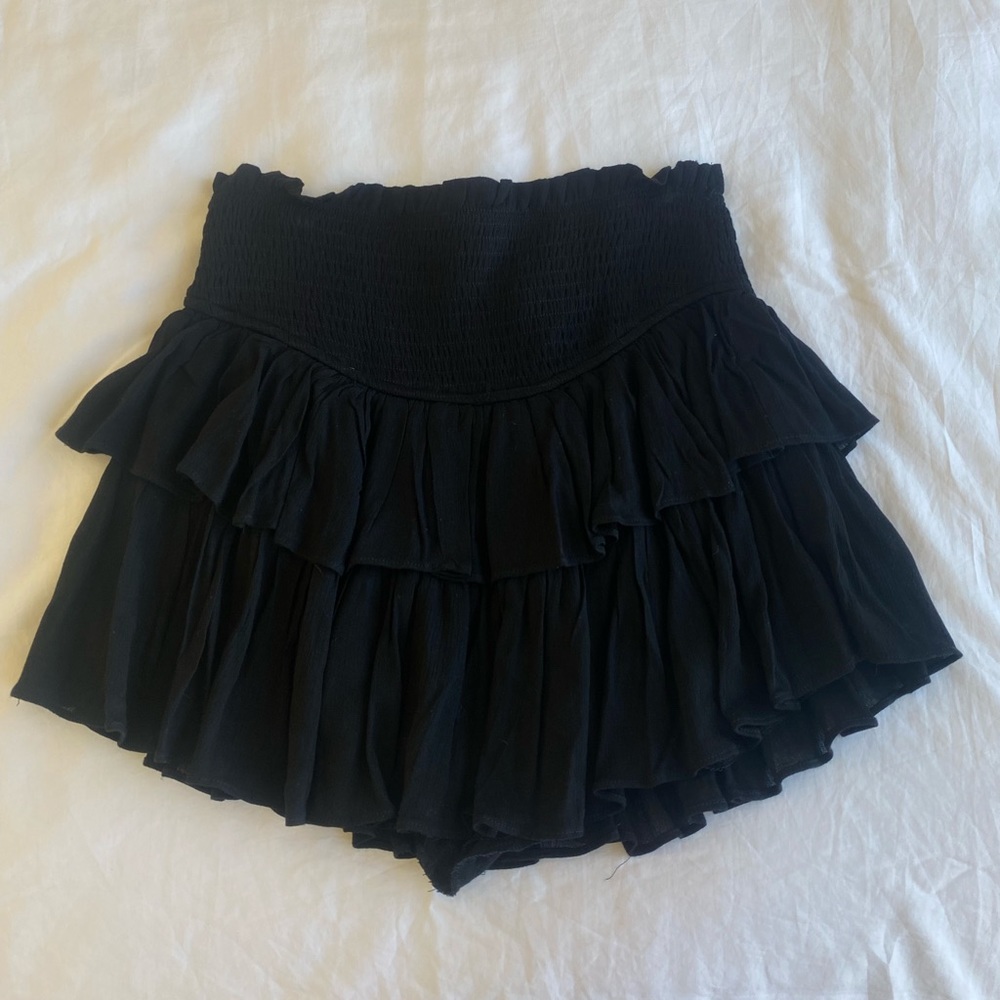 NWT black ruffle mini skirt